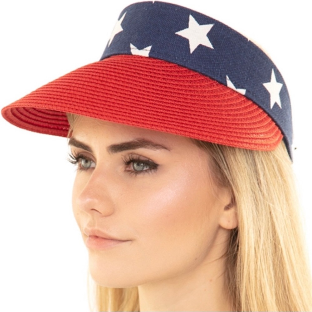 American Flag Sun Visor hat
